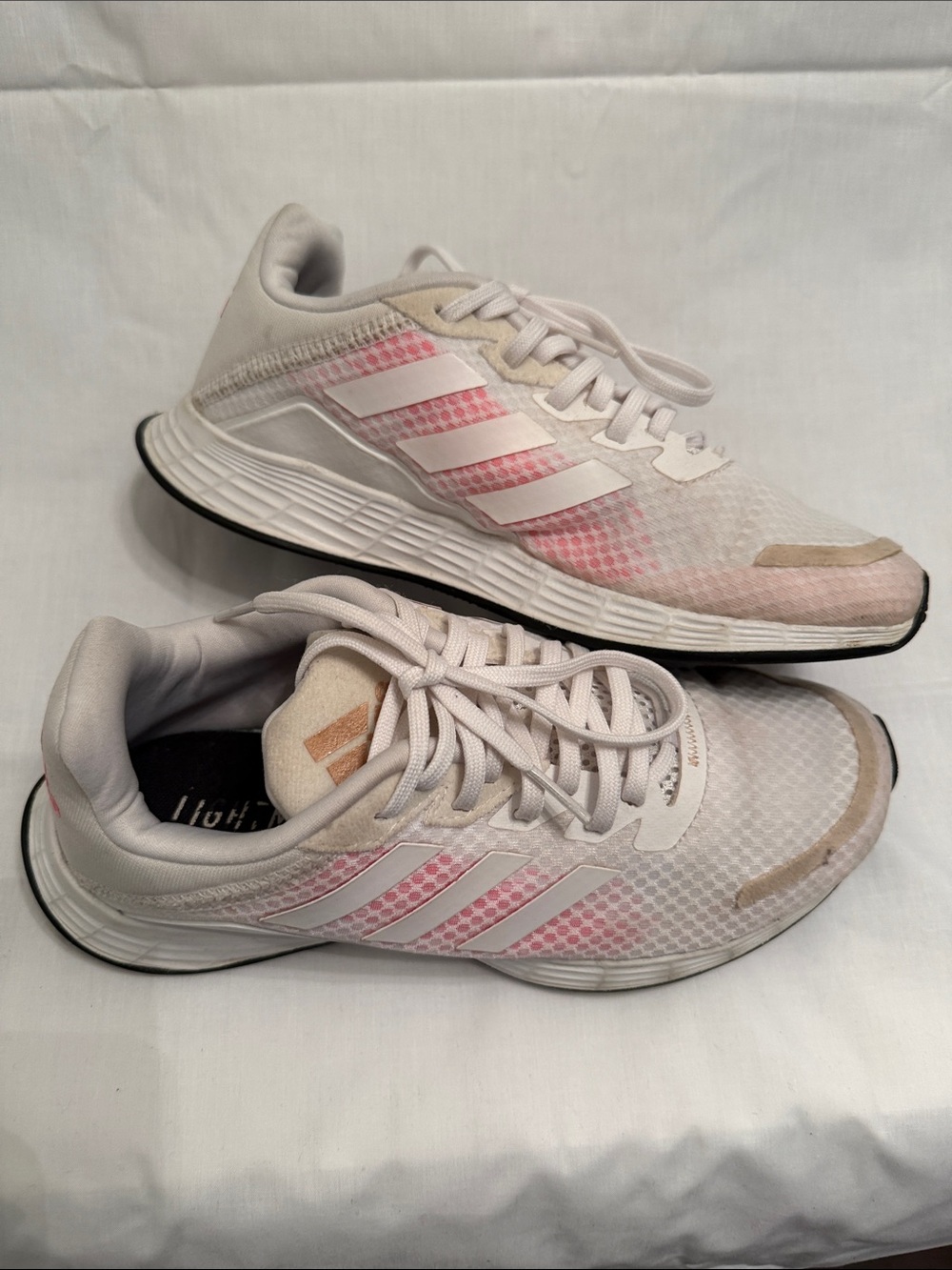 adidas Women's White and Pink Athletic Running Shoes
